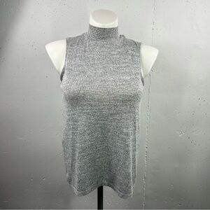 Gap Heather Gray Collar Open Wrap Back Tank Top M